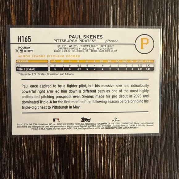 Paul Skenes Rookie card - Picture 2 of 2